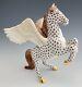 New Herend Large Pegasus Horse Chocolate Fishnet Figurine 1st Ed ($2,242)