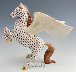NEW HEREND Large PEGASUS Horse Chocolate Fishnet Figurine 1ST ED ($2,242)