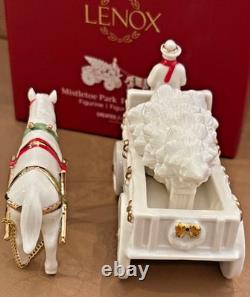 NEW Lenox MISTLETOE PARK Village FARM WAGON & HORSE Figurine # 894892 NIB