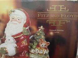 NOS. Fitz & Floyd Damask Holiday Santa on Horse Extra-Large Figurine 16 1/2'