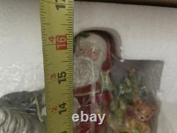 NOS. Fitz & Floyd Damask Holiday Santa on Horse Extra-Large Figurine 16 1/2'