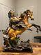 Native American Indian Chief On Horse Vintage Figurine G I A N T 15