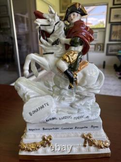 Neundorf Napoleon Crossing Alps Porcelain Figurine Horse Statue 12 6 Lbs