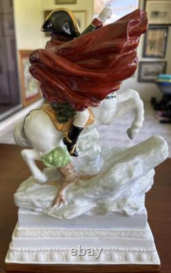 Neundorf Napoleon Crossing Alps Porcelain Figurine Horse Statue 12 6 Lbs