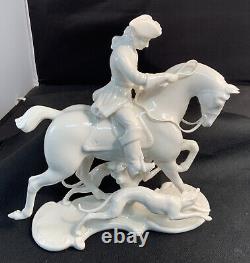 Nice Nymphenburg Porcelain Horse Rider Dogs Figurine Figure Porzellan Figure