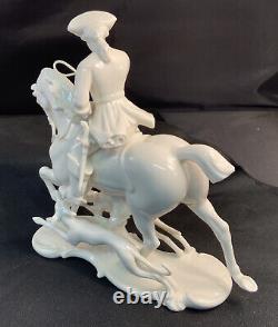 Nice Nymphenburg Porcelain Horse Rider Dogs Figurine Figure Porzellan Figure