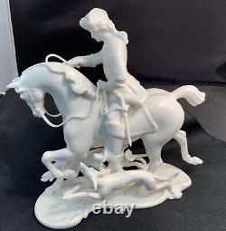 Nice Nymphenburg Porcelain Horse Rider Dogs Figurine Figure Porzellan Figure