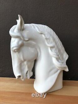 Nice Old Rosenthal White Horse Porcelain Sculpture by Theodore KARNER