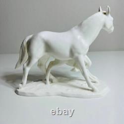 Noritake Toki Kaisha Horse White Glossy Porcelain Mare & Foal Figurine