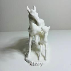 Noritake White Glossy Porcelain Toki Kaisha Horse Mare & Foal Figurine