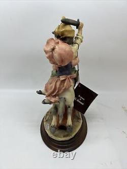 Nwt Giuseppe Armani Figurine Boy And Girl On Rocking Horse 12 X 9 X 5