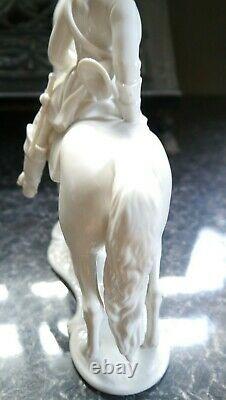 Nymphemburg Hunter and Horse Blanc Porcelain Figure Some Damage