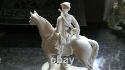 Nymphemburg Hunter and Horse Blanc Porcelain Figure Some Damage