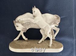 Nymphenburg Horse Group Porcelain Figure Baby and a Mother