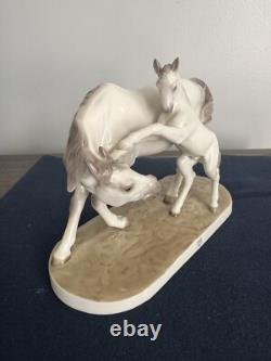 Nymphenburg Horse Group Porcelain Figure Baby and a Mother