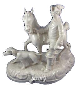 Nymphenburg Porcelain Horse Rider & Dog Figurine Figure Porzellan Figur Hunter