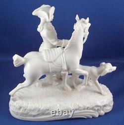 Nymphenburg Porcelain Horse Rider & Dog Figurine Figure Porzellan Figur Hunter