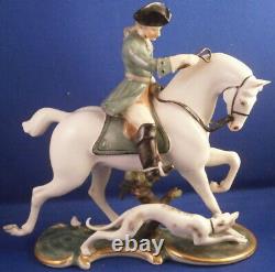 Nymphenburg Porcelain Rider Horse & Dog Figurine Figure Porzellan Figur Hunter