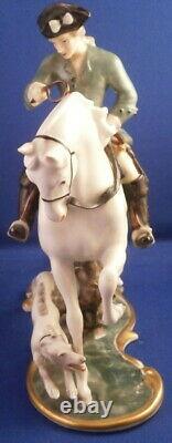 Nymphenburg Porcelain Rider Horse & Dog Figurine Figure Porzellan Figur Hunter