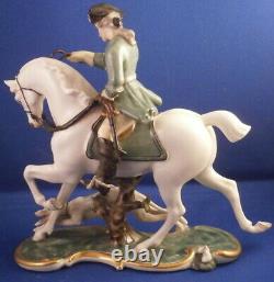 Nymphenburg Porcelain Rider Horse & Dog Figurine Figure Porzellan Figur Hunter