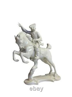 Nymphenburg Trotting Horseman Figurine Theodor Karner Impressed Shield 363-2