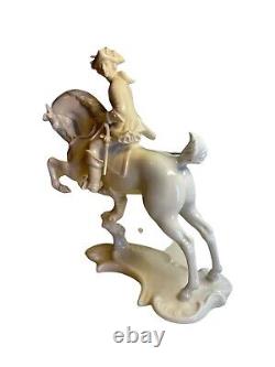 Nymphenburg Trotting Horseman Figurine Theodor Karner Impressed Shield 363-2