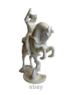 Nymphenburg Trotting Horseman Figurine Theodor Karner Impressed Shield 363-2