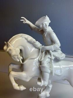 Nymphenburg Trotting Horseman Figurine Theodor Karner Impressed Shield 363-2