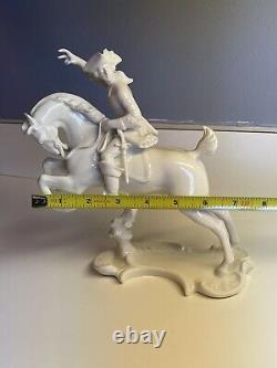Nymphenburg Trotting Horseman Figurine Theodor Karner Impressed Shield 363-2