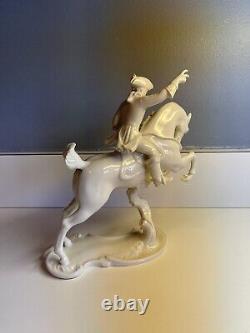 Nymphenburg Trotting Horseman Figurine Theodor Karner Impressed Shield 363-2