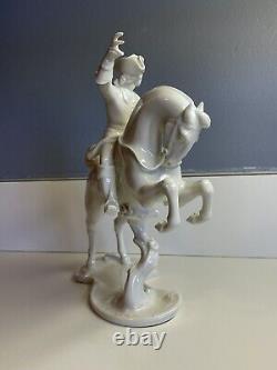 Nymphenburg Trotting Horseman Figurine Theodor Karner Impressed Shield 363-2