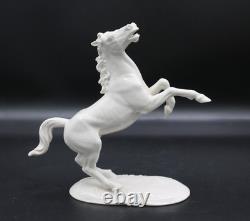 Nymphenburg White Porcelain Rearing Arabian Horse Figurine #800 August Göhring