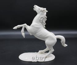 Nymphenburg White Porcelain Rearing Arabian Horse Figurine #800 August Göhring