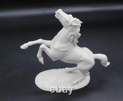 Nymphenburg White Porcelain Rearing Arabian Horse Figurine #800 August Göhring