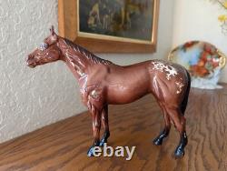 OOAK Custom-Glazed Black Horse Ranch China Appaloosa Model Horse by Karen Grimm