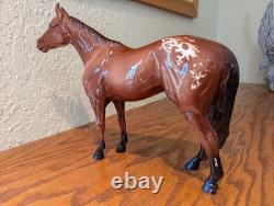 OOAK Custom-Glazed Black Horse Ranch China Appaloosa Model Horse by Karen Grimm