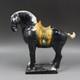 Old Chinese Porcelain Tang Sancai Hand Painted Black War Horse Statue