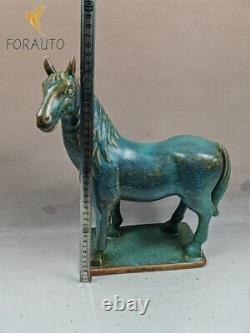 Old Chinese porcelain furnace jun kiln handmade horse statue