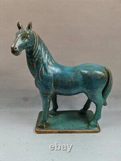 Old Chinese porcelain furnace jun kiln handmade horse statue