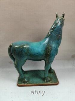 Old Chinese porcelain furnace jun kiln handmade horse statue