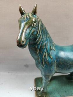 Old Chinese porcelain furnace jun kiln handmade horse statue