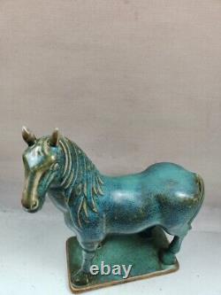 Old Chinese porcelain furnace jun kiln handmade horse statue