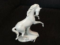 Old Porcelain statue of a White Horse 1960. Made in Russia/USSR/