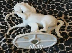 Old Porcelain statue of a White Horse 1960. Made in Russia/USSR/