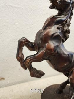 Old REARING STALLION large HORSE Equine Statue by AUSTIN SCUPLTURE 18 tall