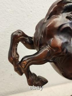 Old REARING STALLION large HORSE Equine Statue by AUSTIN SCUPLTURE 18 tall