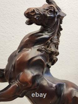 Old REARING STALLION large HORSE Equine Statue by AUSTIN SCUPLTURE 18 tall