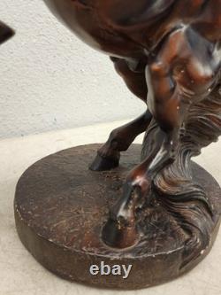 Old REARING STALLION large HORSE Equine Statue by AUSTIN SCUPLTURE 18 tall