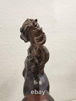 Old REARING STALLION large HORSE Equine Statue by AUSTIN SCUPLTURE 18 tall