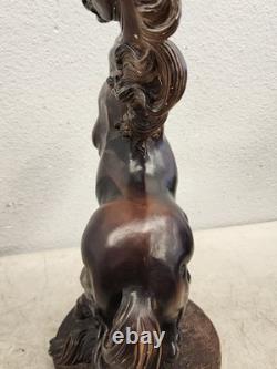 Old REARING STALLION large HORSE Equine Statue by AUSTIN SCUPLTURE 18 tall